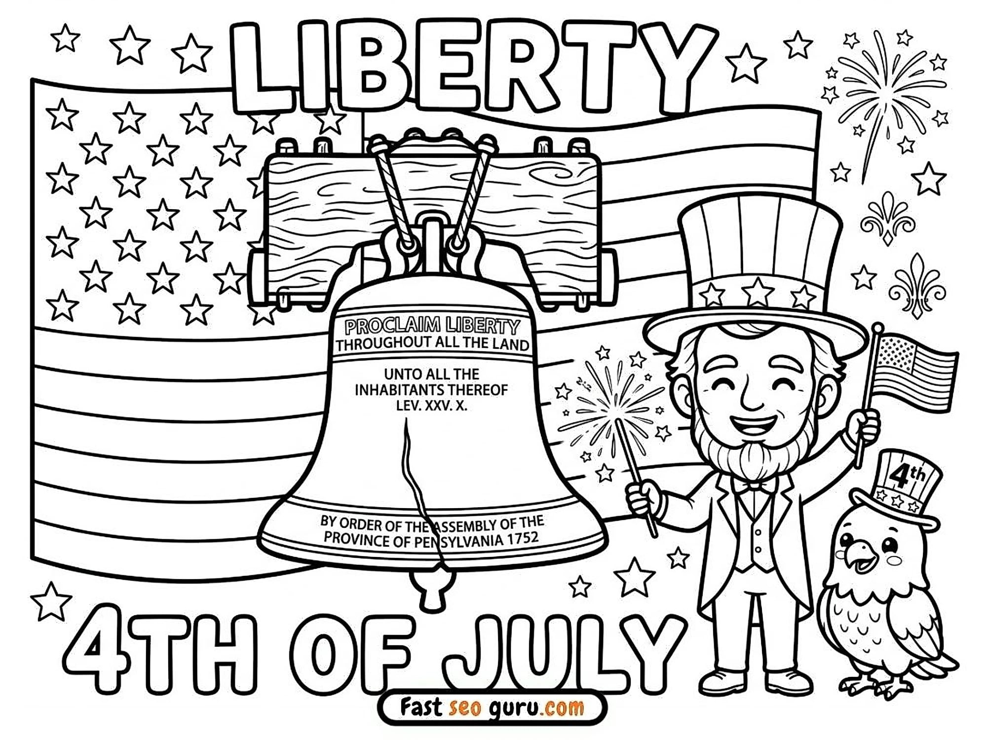Liberty Bell 4th Of July Coloring Page – Free Printable For Kids