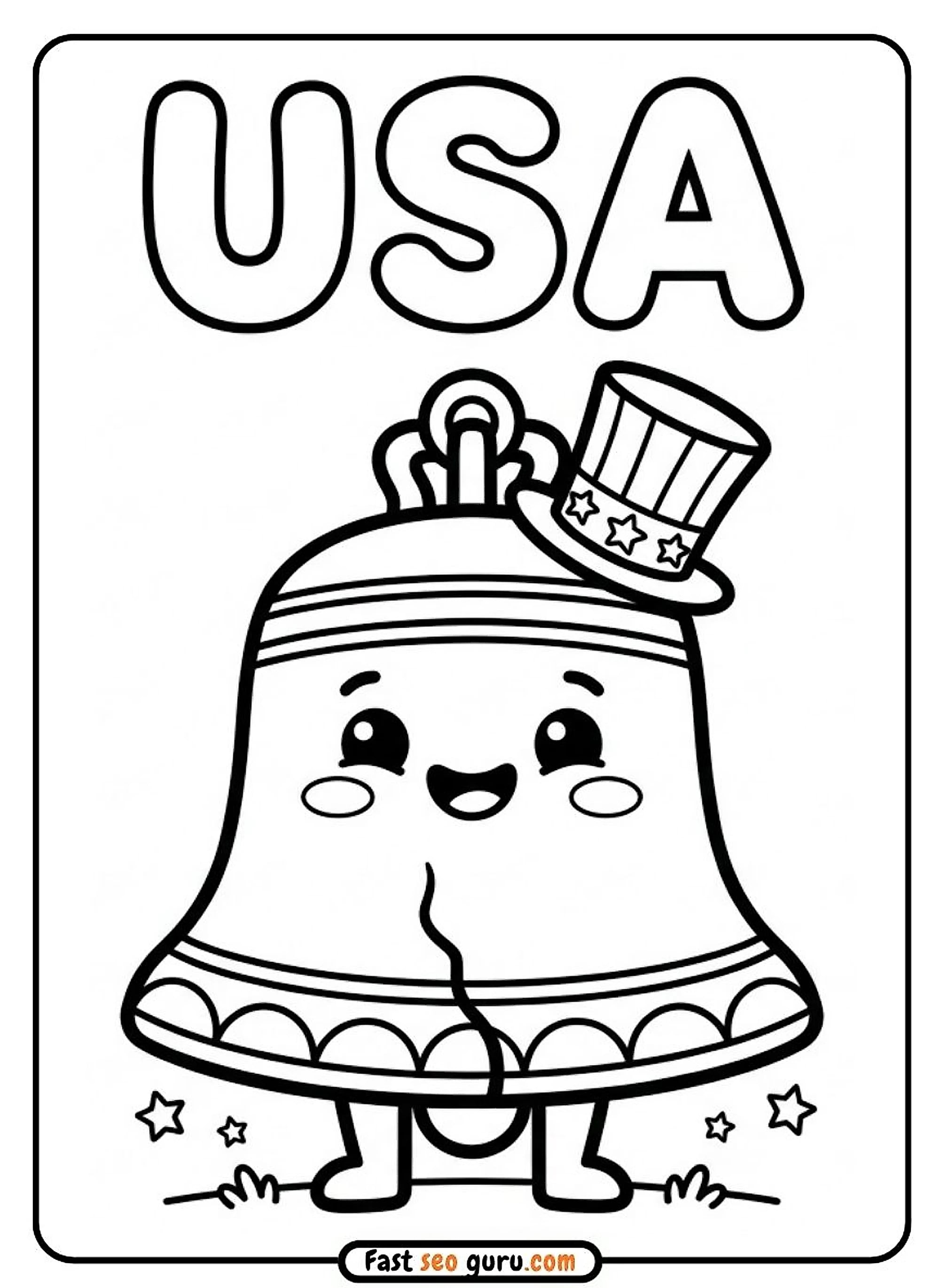 Liberty Bell Easy Coloring Page – Free Printable Educational Activity For Kids