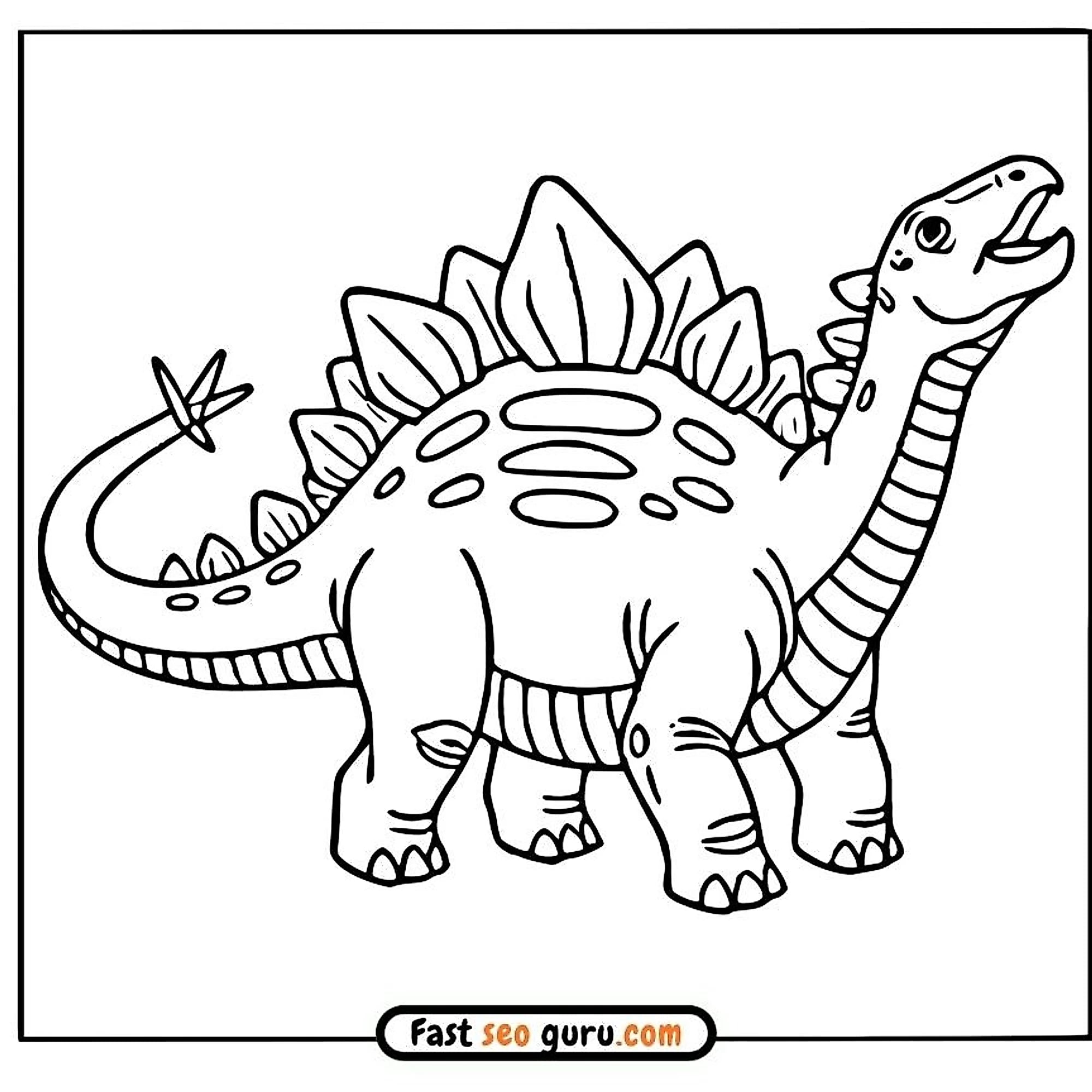 Pictures To Color Stegosaurus Dinosaur – Free Printable For Kids
