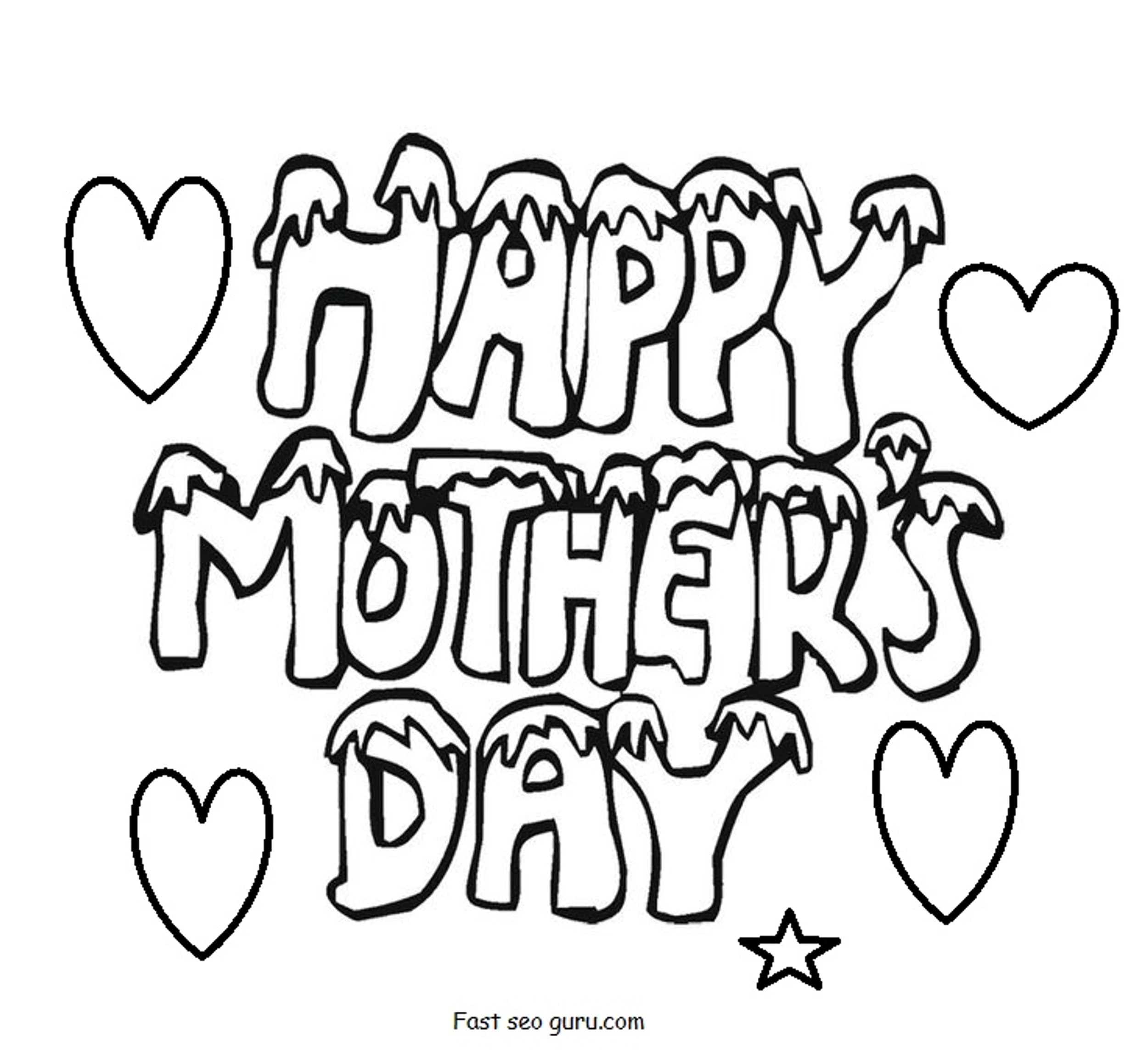Print out Mothers Day Greeting Free Coloring Pages For Kids