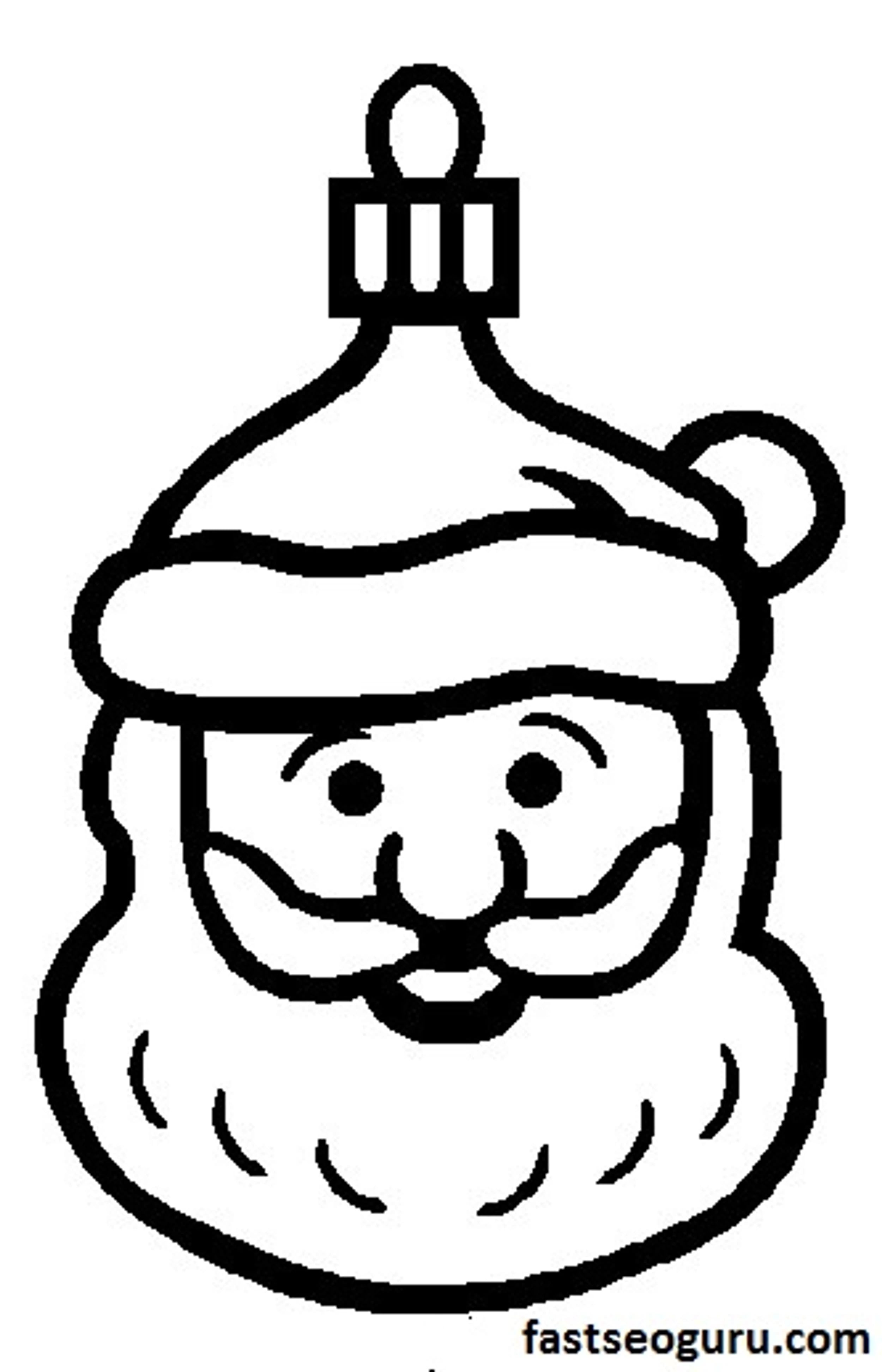 Print Out Santa Claus Face Decorating A Christmas Tree Coloring Page