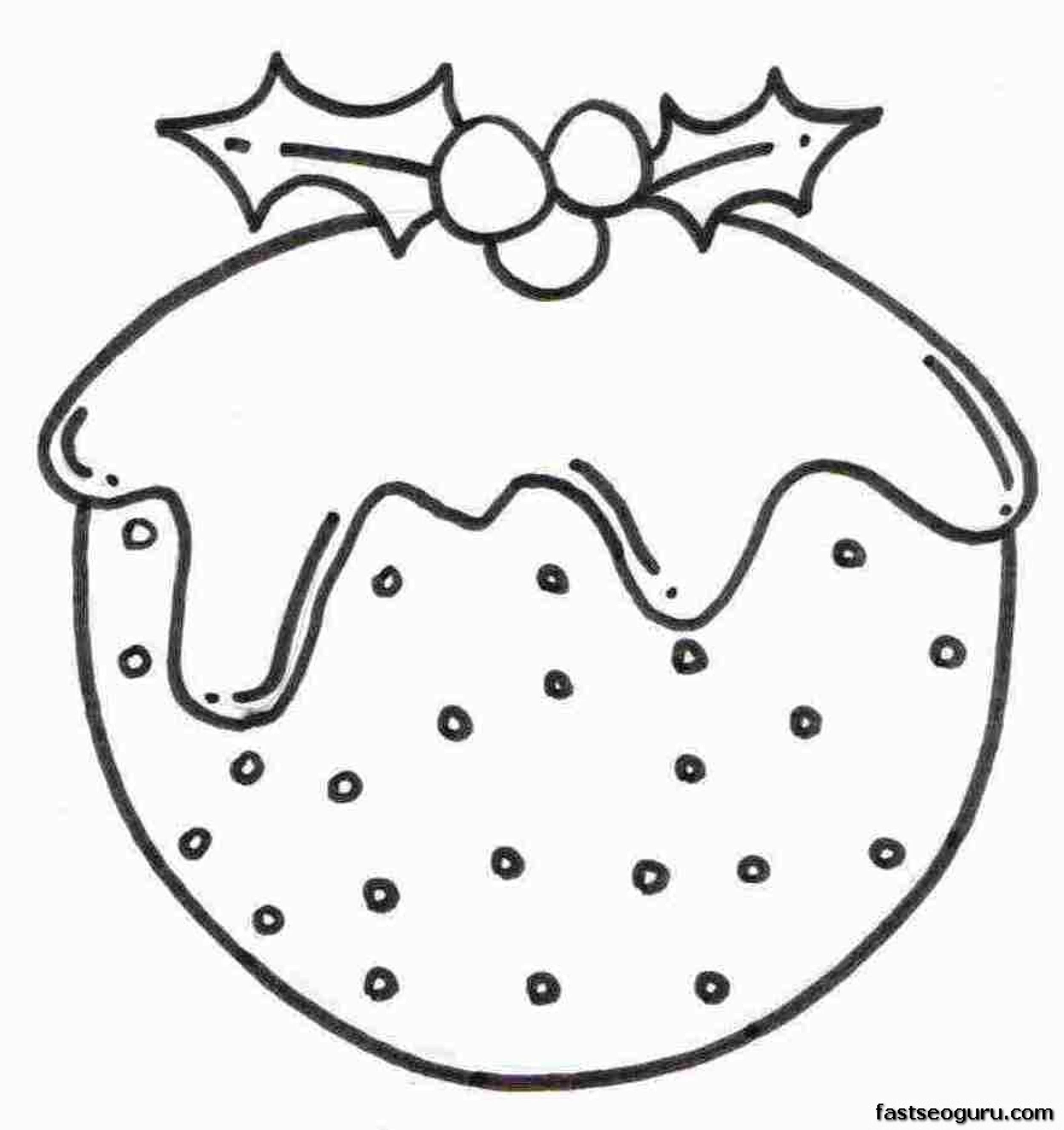 Printable Coloring Pages Christmas Pudding