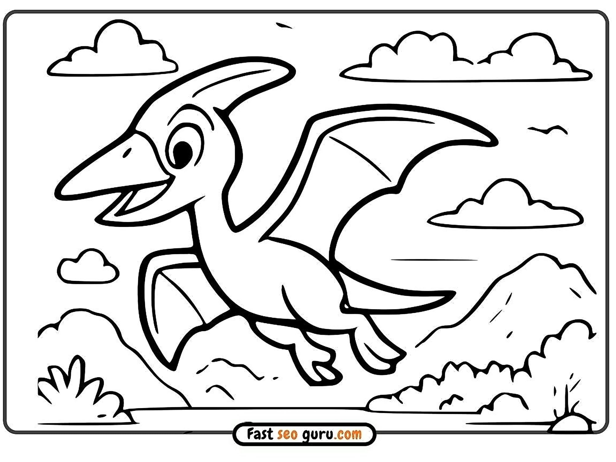 Pterodactyl Coloring Page – Free Pictures To Color For Kids