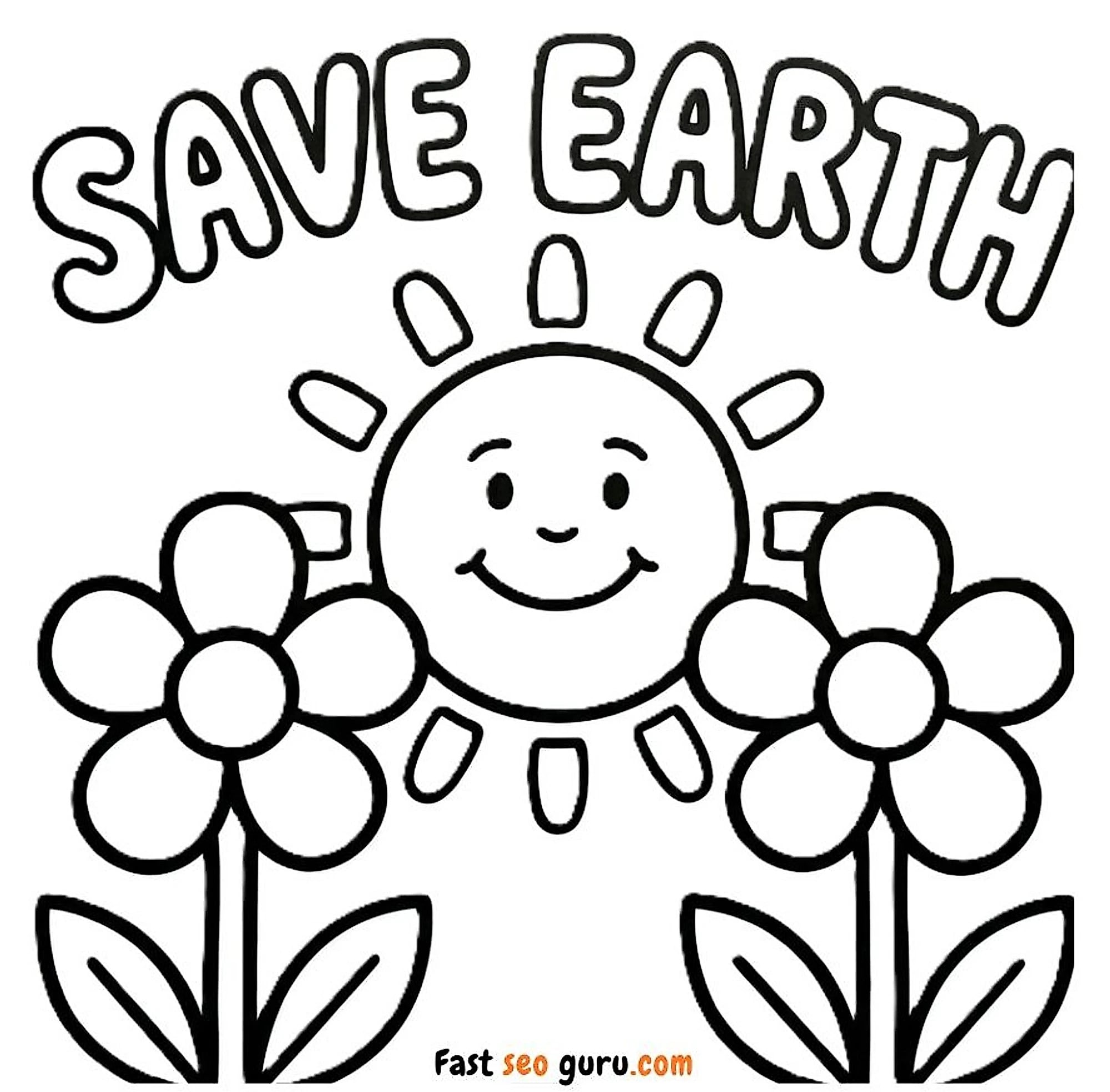 Save Earth Day Coloring Page