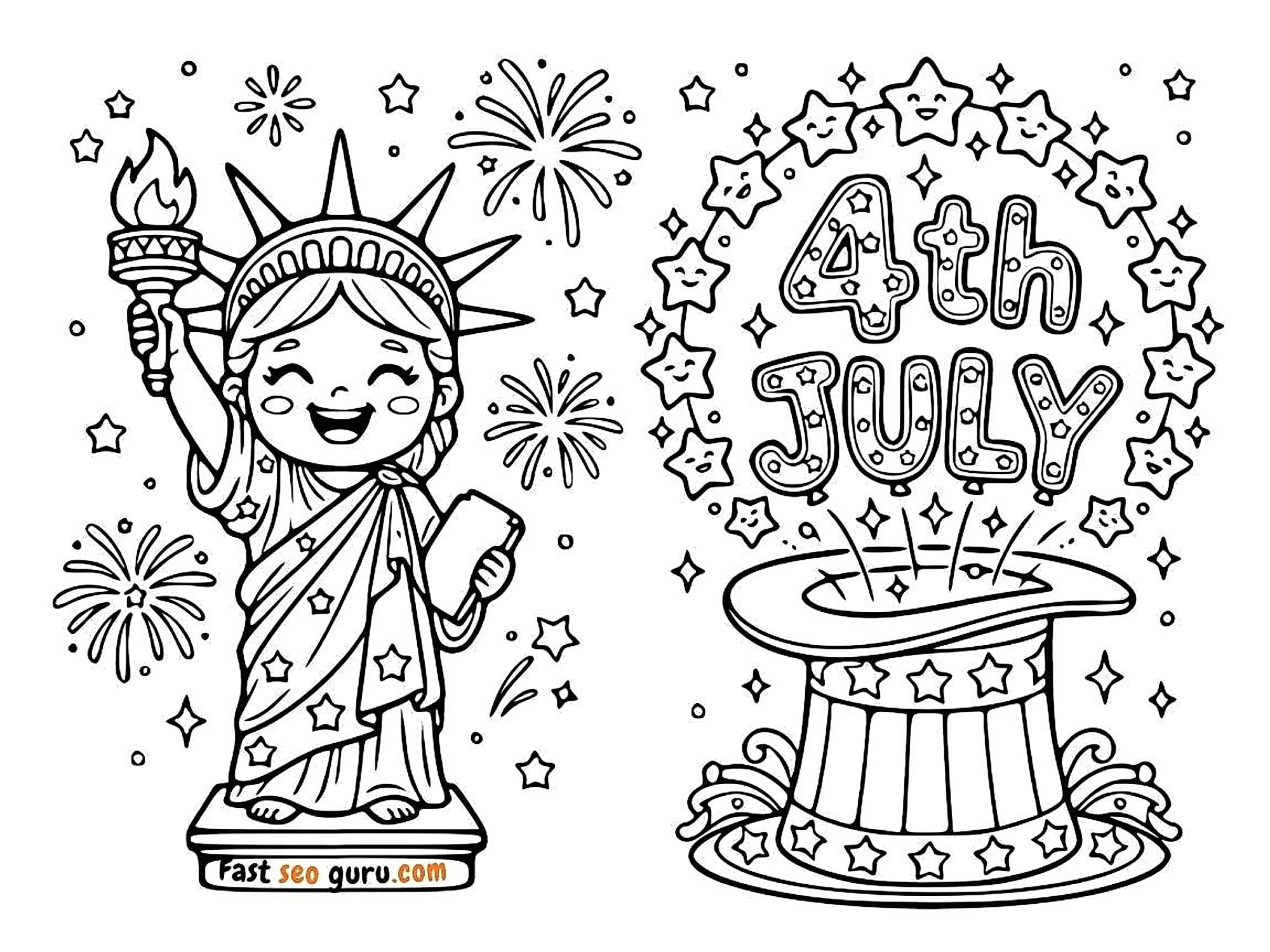 Easy Statue Of Liberty 4th Of July Coloring Page – Free Printable For Kids