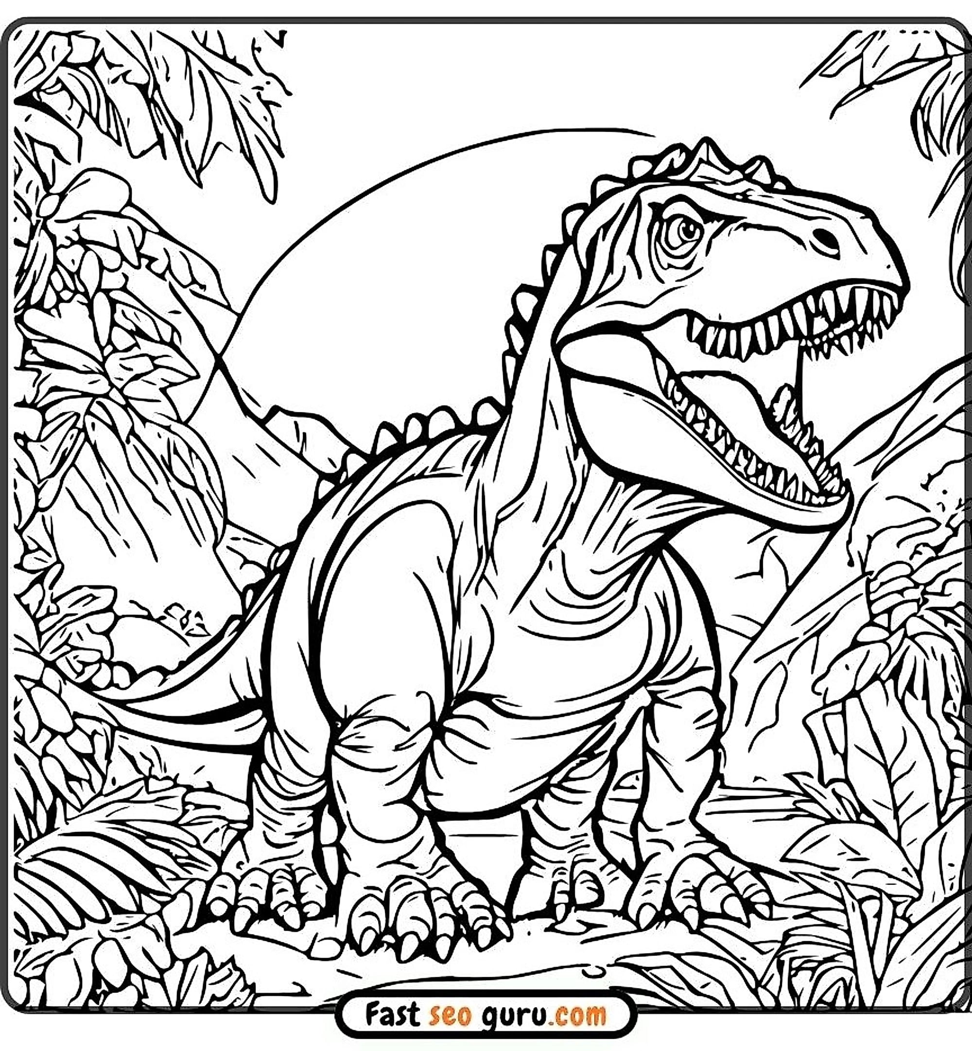 Pictures To Color T Rex Dinosaur – Free Printable For Kids
